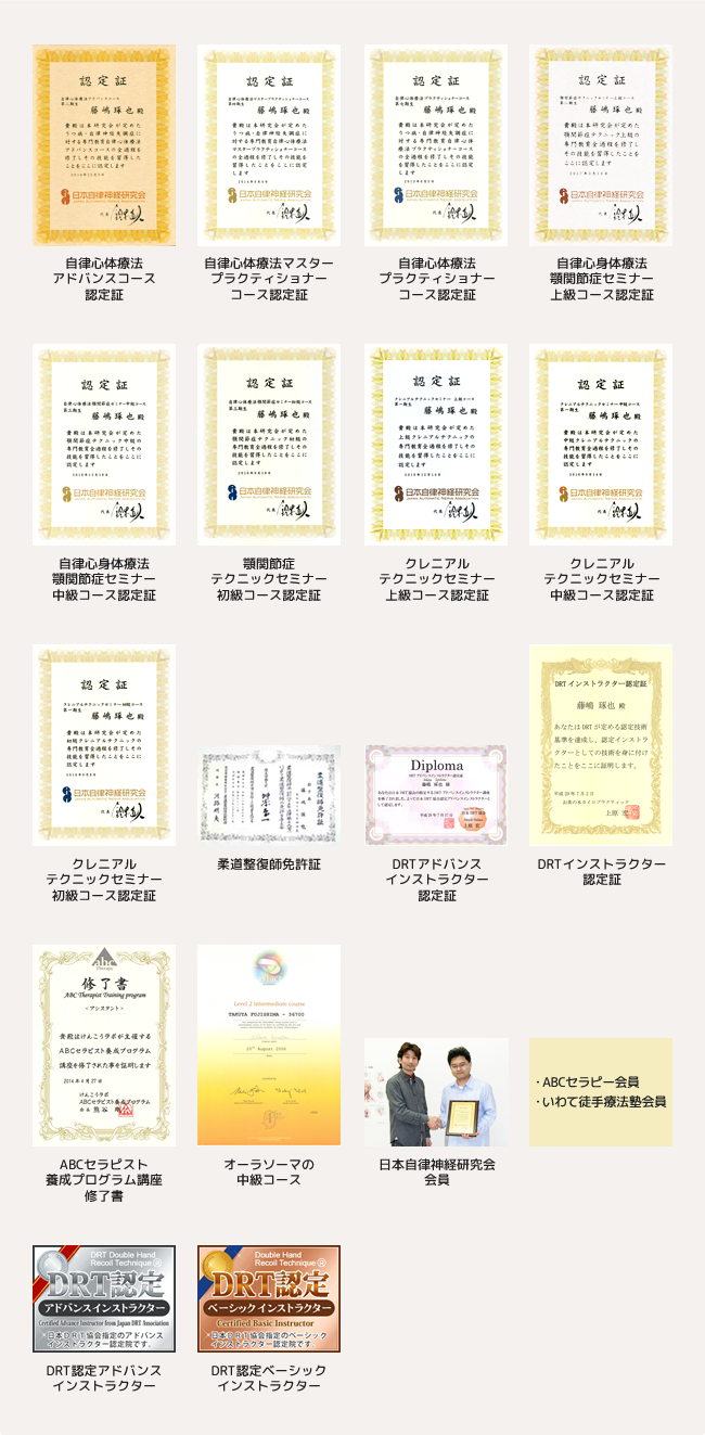 資格認定証一覧